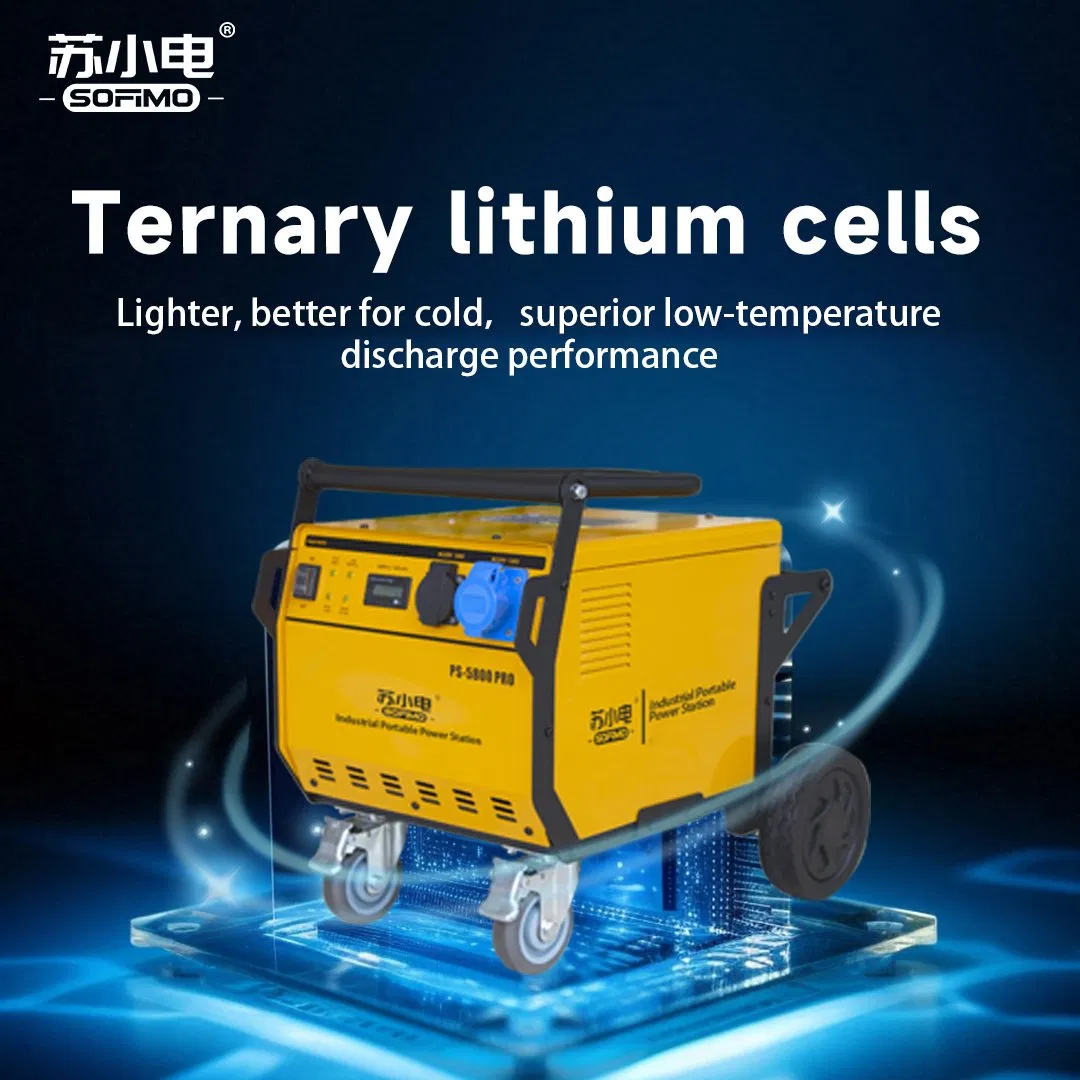 Portable Power Station Silent Solar Powered Portable Wheel Battery Generator for Whole House Back up Generator PS-5800PRO