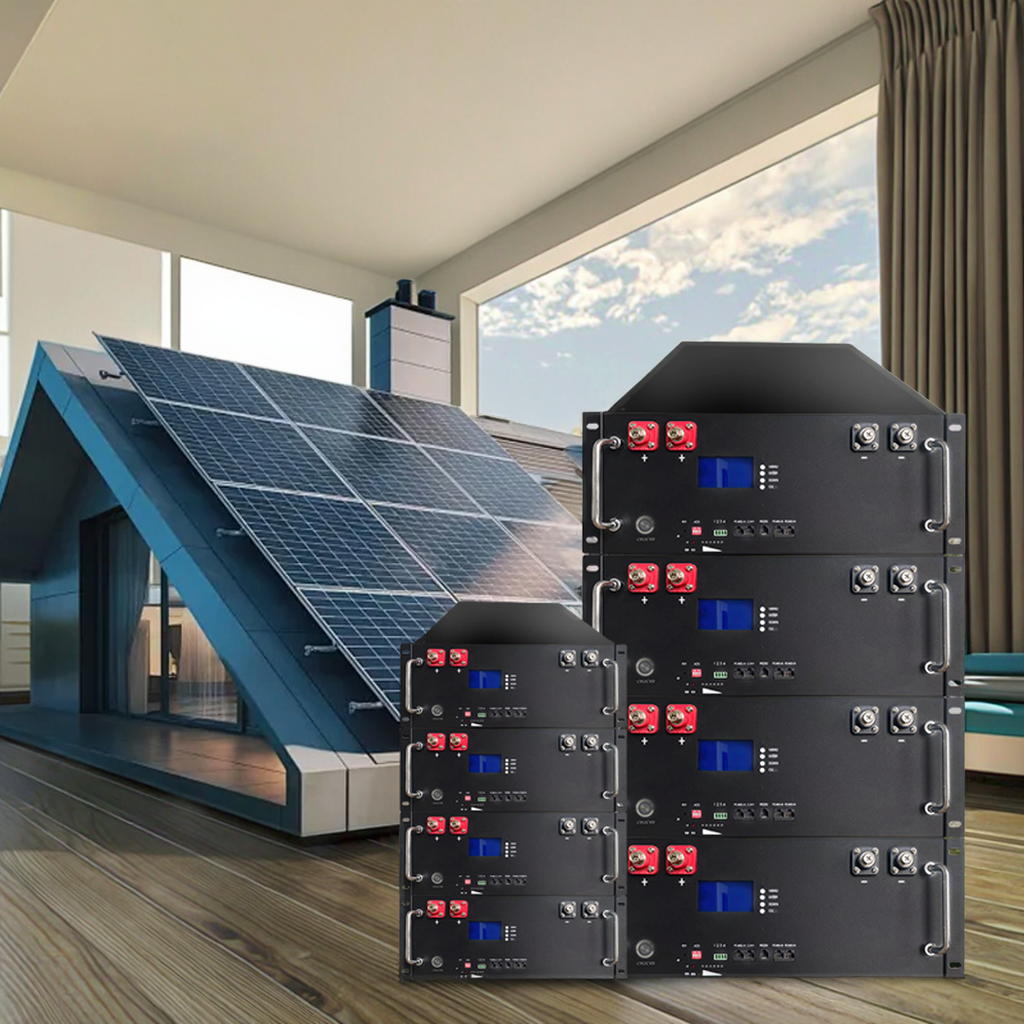 LiFePO4 Solar Split Rack-Mounted Battery Pack 51.2V 100AH/200AH 5~10 kWh off Grid Hybrid Grid Compatible