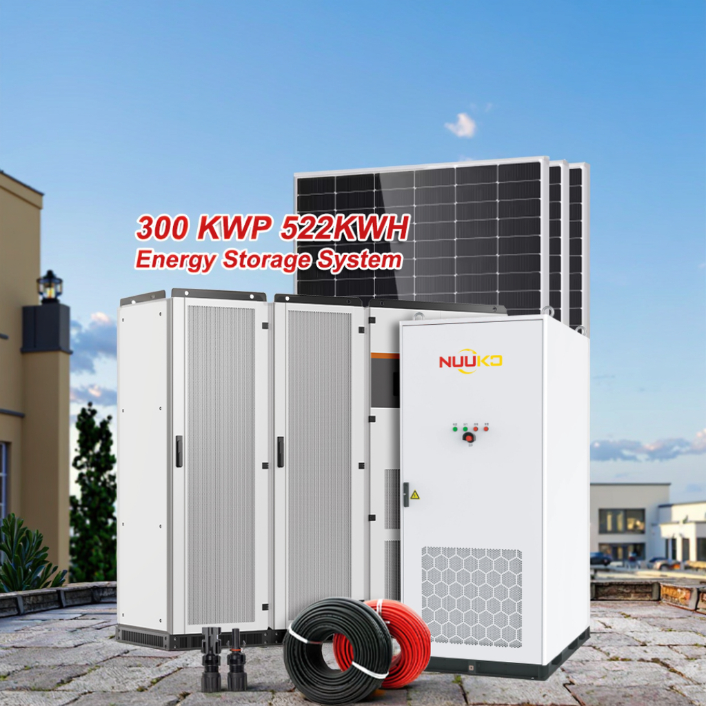 Industrial All-In-One Solar Power System 300kW 522kWh LiFePO4 Battery 250kW Hybrid Inverter Energy Storage Kit Liquid Cooling