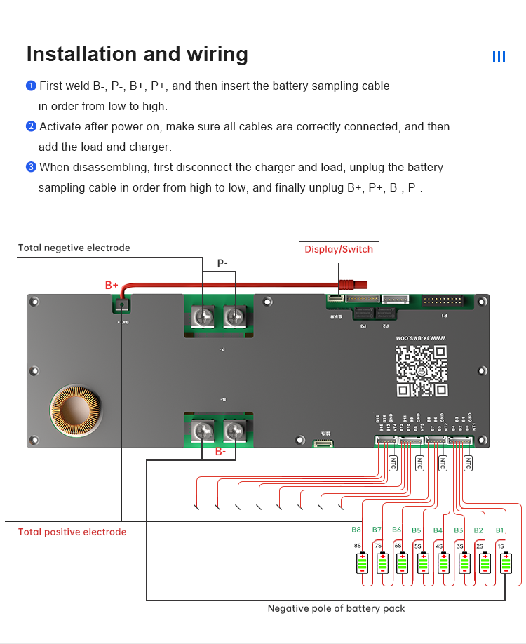 Jikong Solar Battery BMS 8S 16S 24v 48v Lifepo4 Battery Management System 200A 300A CANBUS RS485 Inverter JKBMS Compatible PCBA