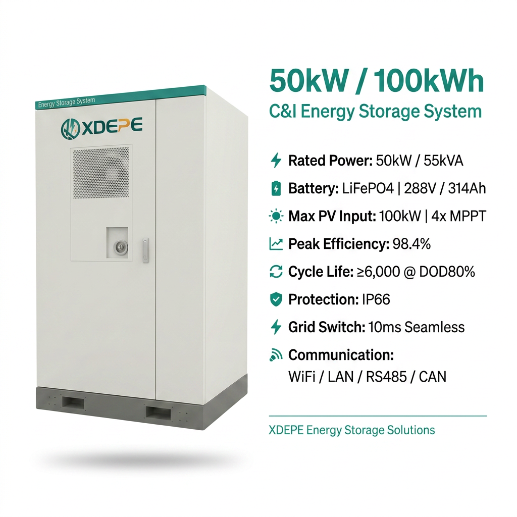30kw 50kw Lithium Battery 112kwh Lifepo4 Battery Complete Set Industrial And Commercial Energy Storage Cabinet