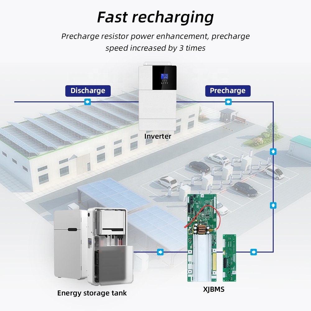 XJ BMS Smart Bms 13s 14s 15s 16s 24v 48v 100a 200a Customizable Solar Energy Storage Battery Management System