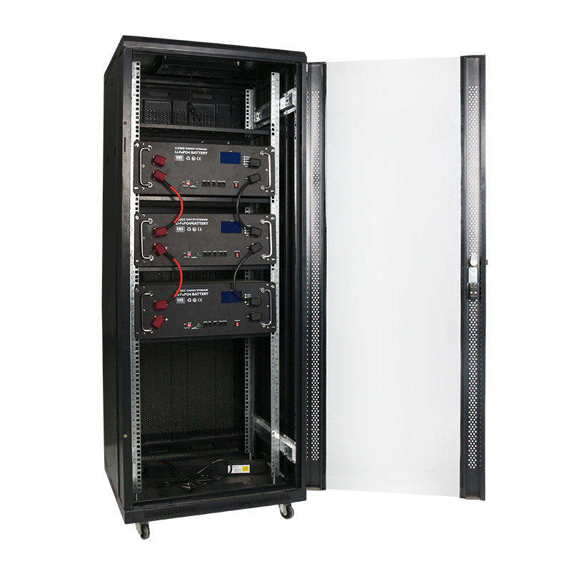 19 Inch 32U Indoor Battery Cabinet Floor Standing Enclosure SPCC Steel IP20 Protection Energy Storage LiFePO4 Lithium Battery