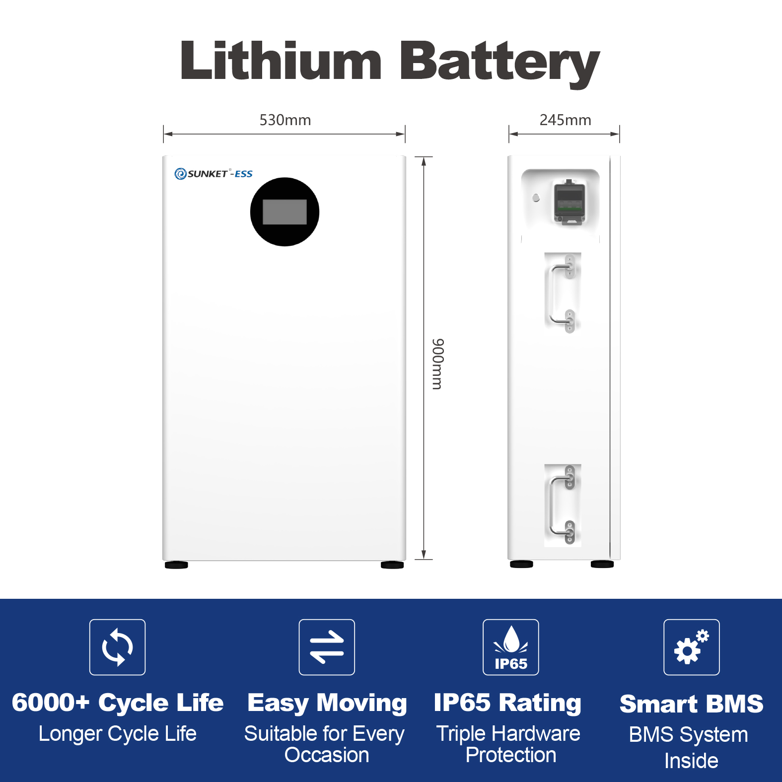 Sunket 16kwh Lifepo4 Battery Solar Panels with Battery and Inverter Lithium Solar Battery 6000 Deep Cycles