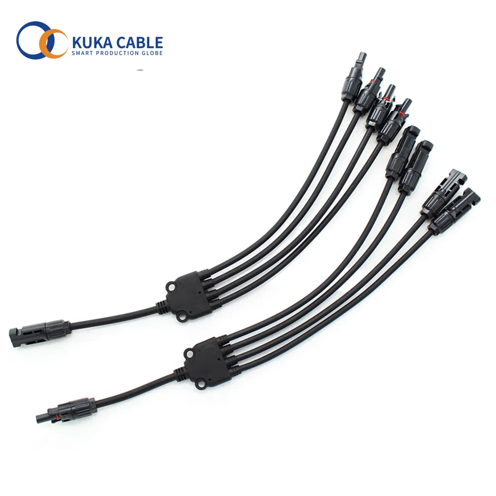Solar PV Y Branch Connector 1000/1500V IP68 PPO Insulation for PV Cable