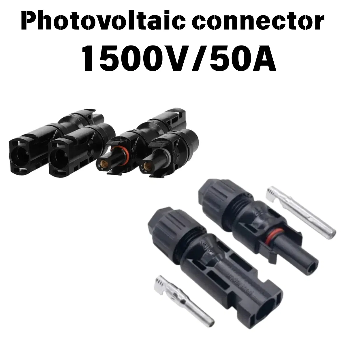 IP67 Waterproof Solar Photovoltaic Panel Connector Mc4 1500V 50A Durable DC Cable Joint