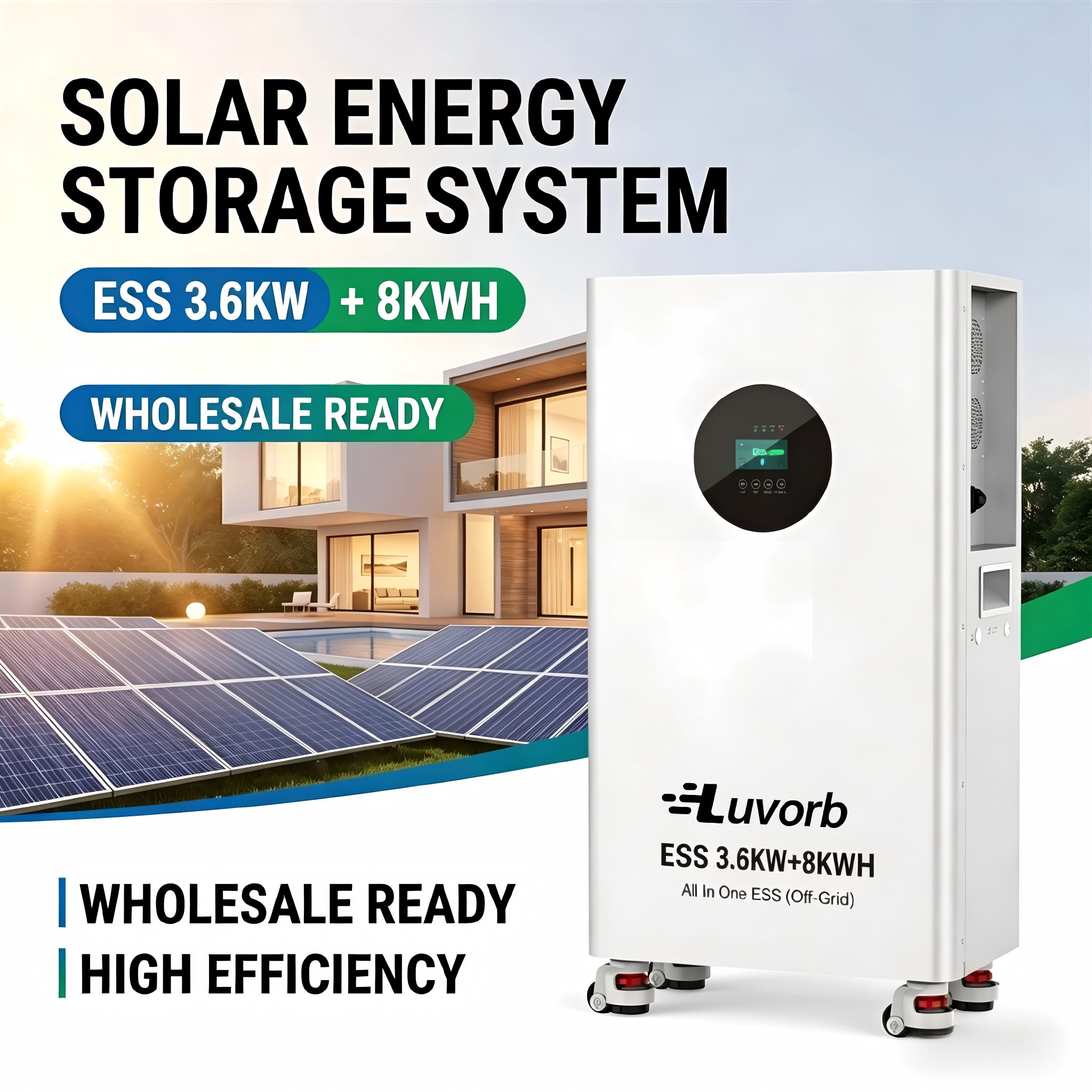 8kwh 50kW All-In-One Hybrid Solar Energy Storage System Lithium Battery Inverter for Commercial Farm Industrial