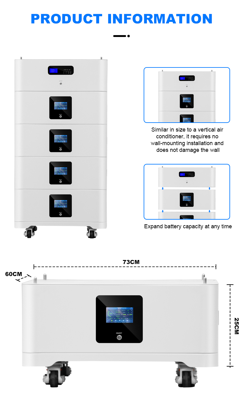 All In One Stacked Lifepo4 Battery Solar Energy Storage Power System Home 48v 51.2v 50kwh Stacked Lifepo4 Battery