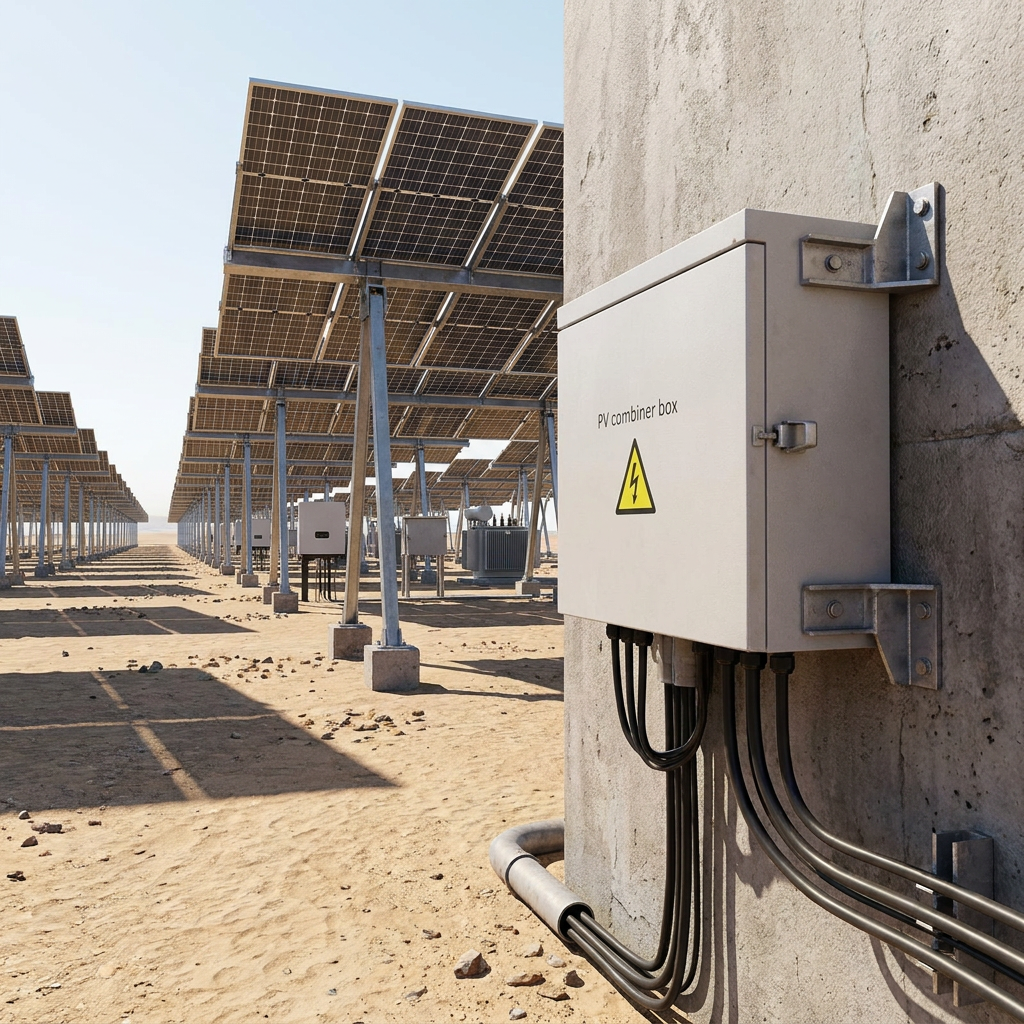 High Quality IP65 Waterproof Metal DC PV Combiner Box for Large Desert Ground Solar Power Station
