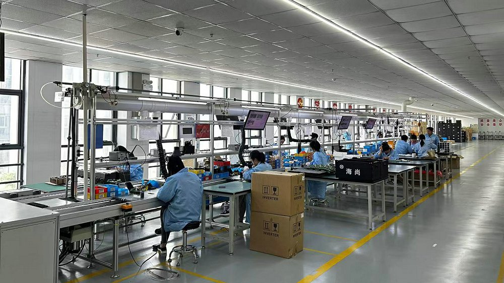 Solar panel assembly line at Jonas Energy