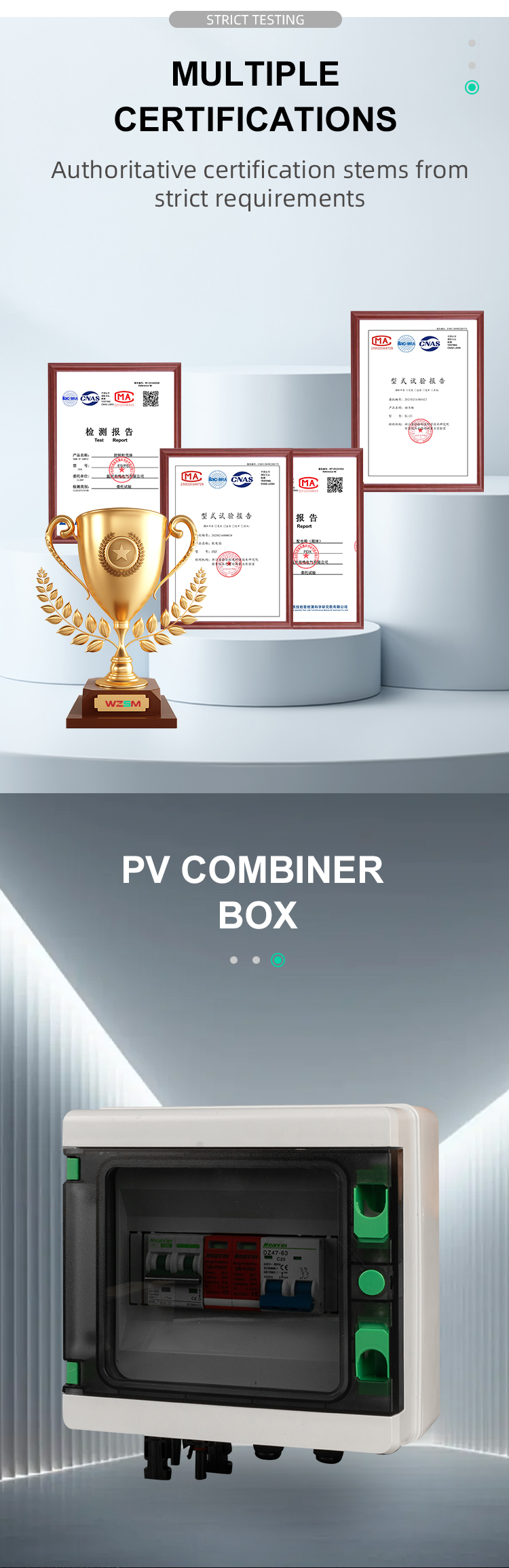 SM HLX-PV IP65 Waterproof Plastic Solar PV Combiner Box 1 String AC+DC 1 Input 1 Output for Solar Panel PV System