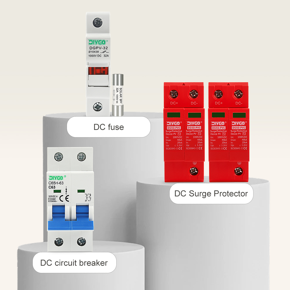 Solar Photovoltaic DC 500V PV Combiner Box With Lightning Protection 2 Input 1 Out Fuse MCB SPD Waterproof Box IP65