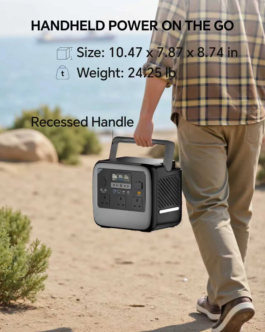 Portable Solar Power 2000W 1100wh Solar Generator Lemp Battery