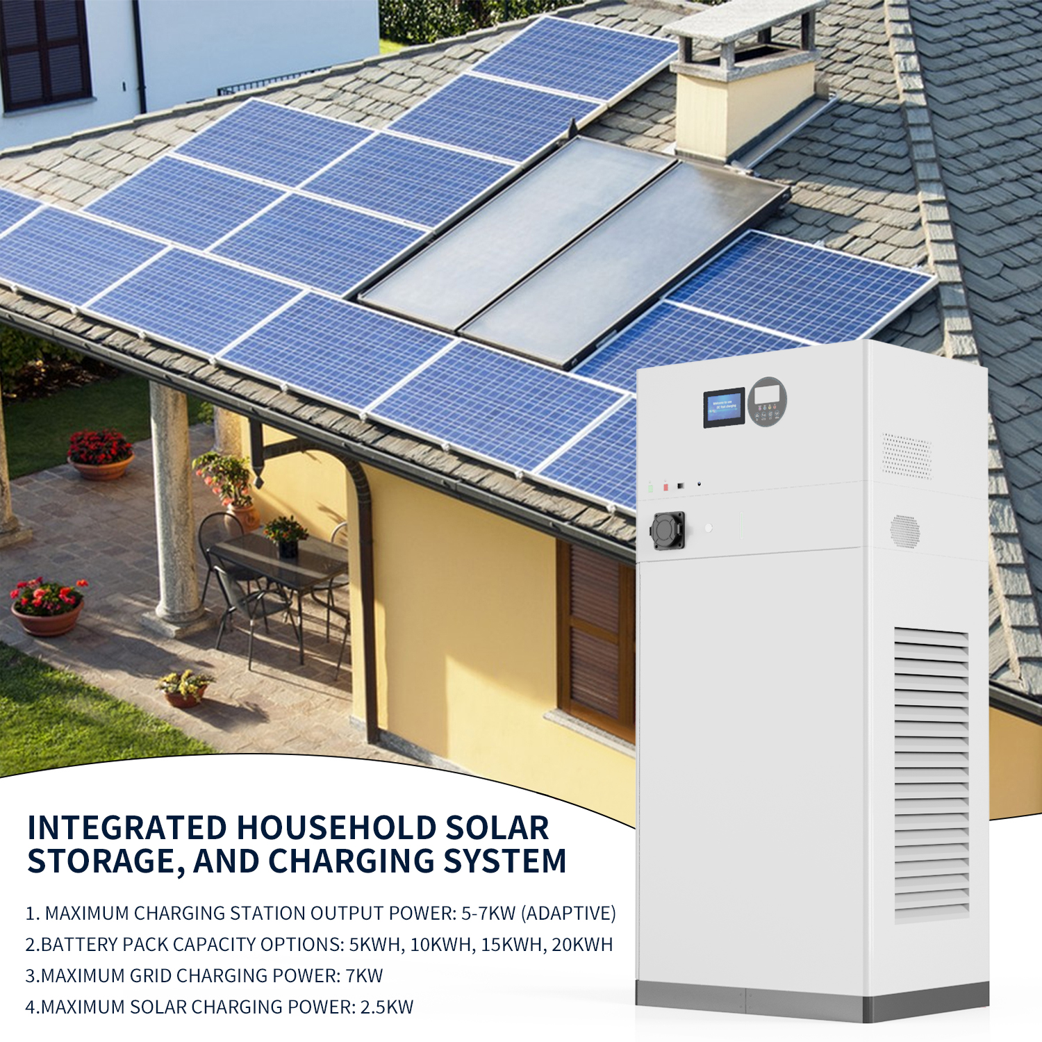Olink Home 15KWh Solar Power Station with Integrated Lithium Iron Phosphate Battery Module Photovoltaic Storage Charging System