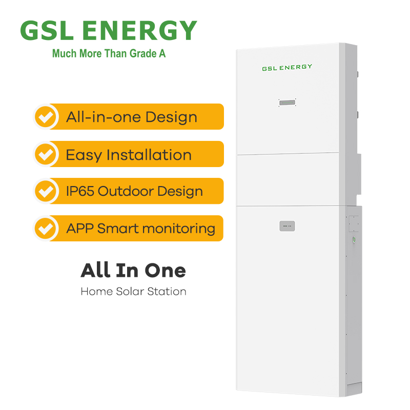 GSL ENERGY Smart BMS System All-in-One 10kw/10kwh 48v 200Ah Solar Storage Lifepo4 Lithium Battery with Solar Hybrid Inverter
