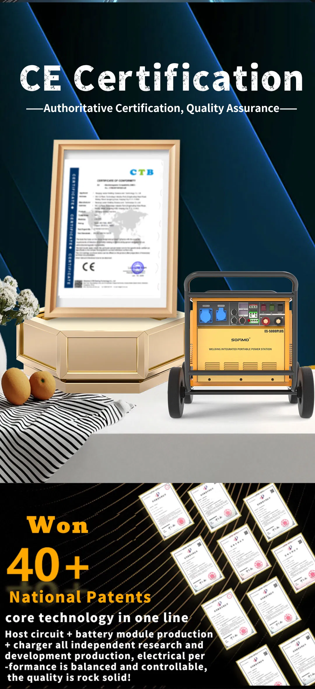 Structure and components display of portable welder power station