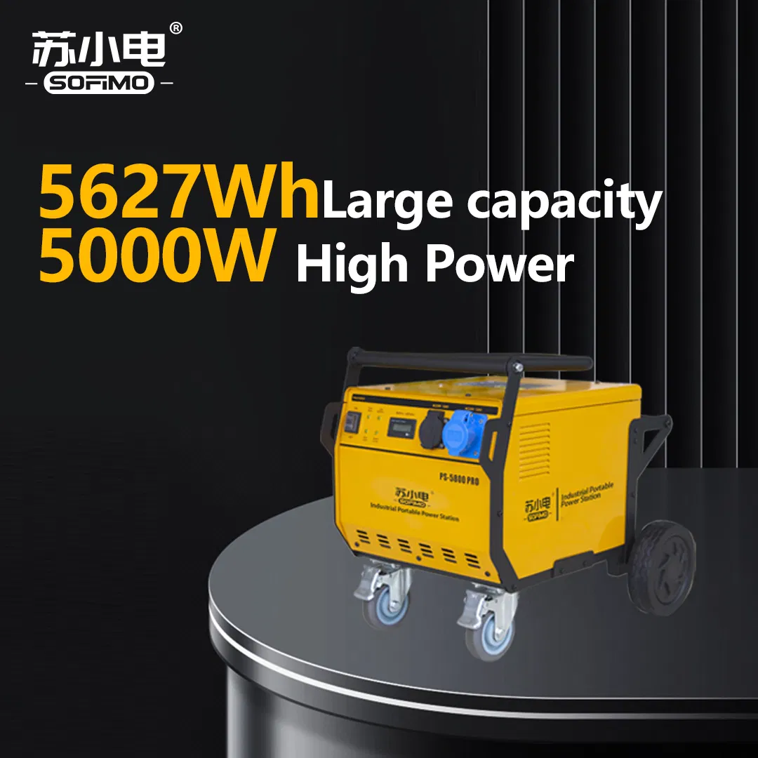 Portable Power Station Silent Solar Powered Portable Wheel Battery Generator for Whole House Back up Generator PS-5800PRO