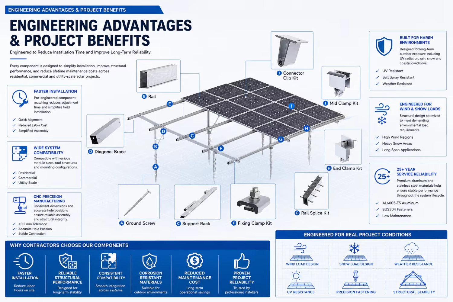 Weatherproof Stainless Steel Solar Mounting Rail for Solar Carport and Ground Mounting Systems-Commercial Solar Installations