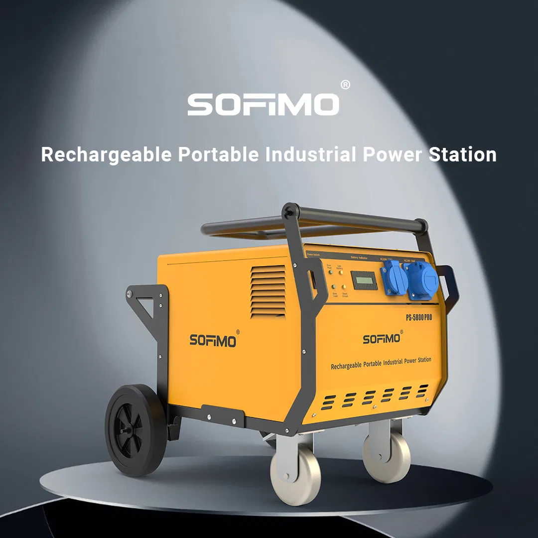 Portable Power Station Silent Solar Powered Portable Wheel Battery Generator for Whole House Back up Generator PS-5800PRO