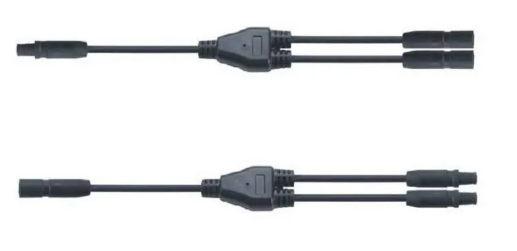Waterproof IP67 Mc4 Y Branch Connector 1 to 2 Parallel Connection Solar Panel Cable Connectors for PV System Installation TUV Certified