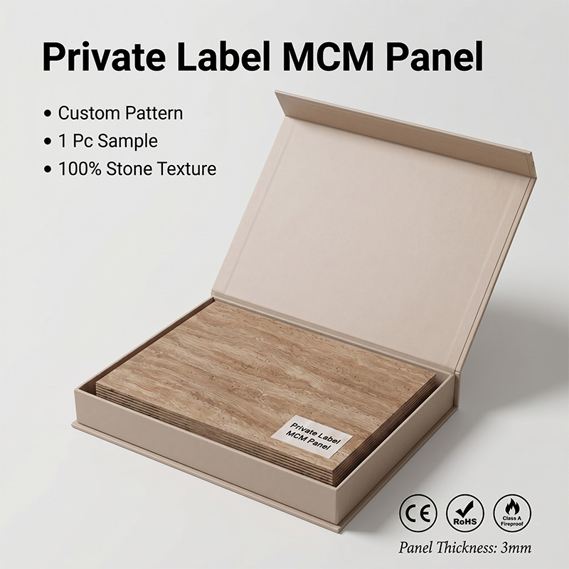 Custom Texture MCM Flexible Stone Panel Waterproof Wall Cladding for Private Label Building Brands OEM Projects