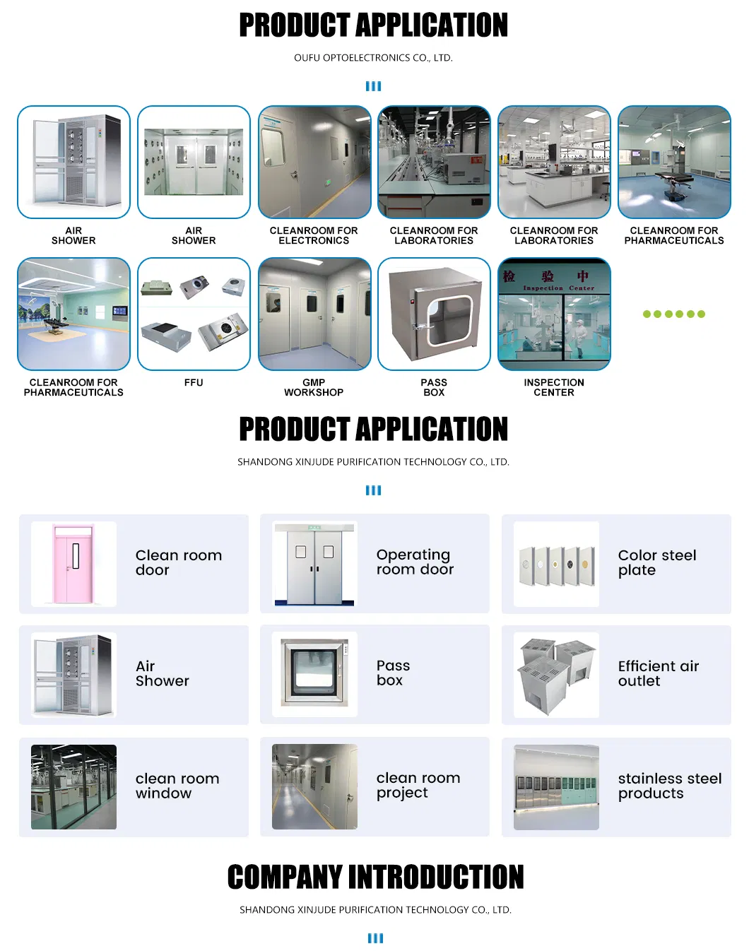 Fireproof Waterproof Clean Room Panel Application Layout