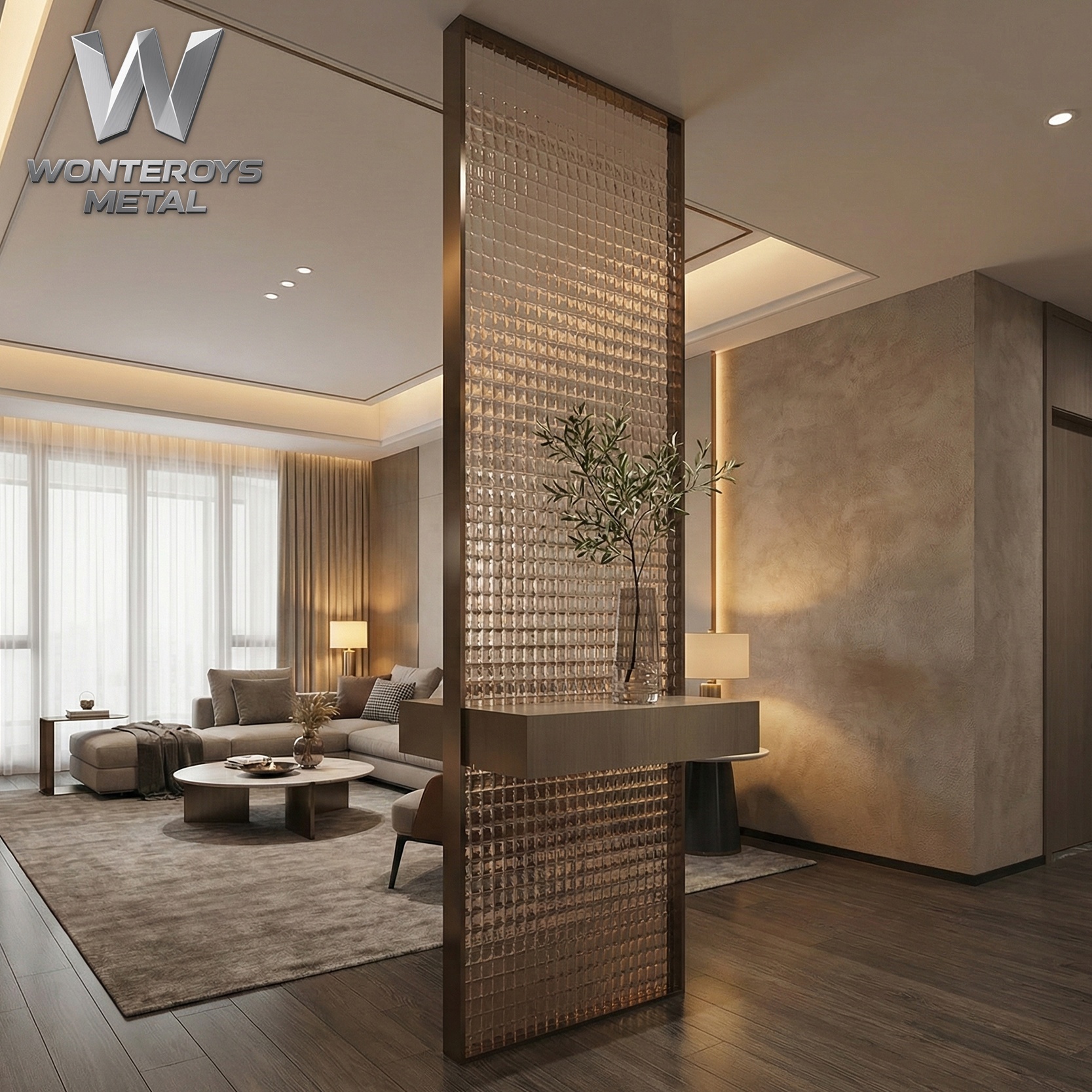 Customized Stainless Steel Frame Structure Screen Partition Wall Divider Laser Cut Art Modern Design for Home Salon Lobby Office