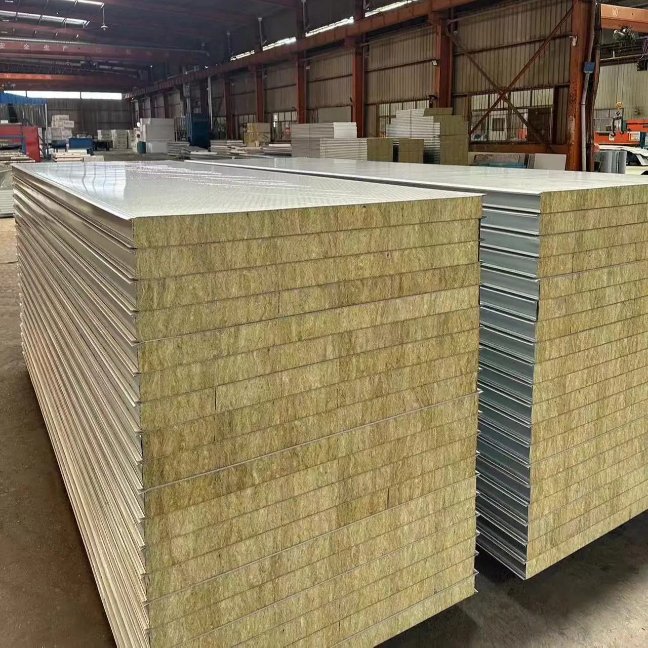 Soundproof Insulated Panels Rock Wool Sandwich Panel for Warehouse