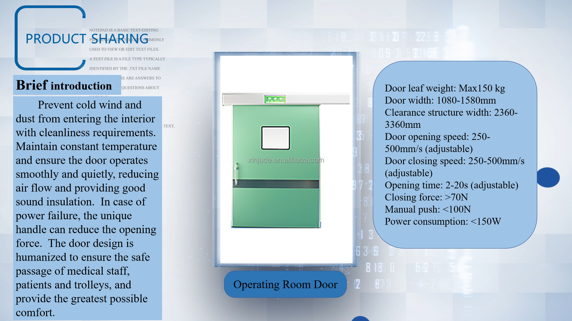 Operating Room Door Specifications