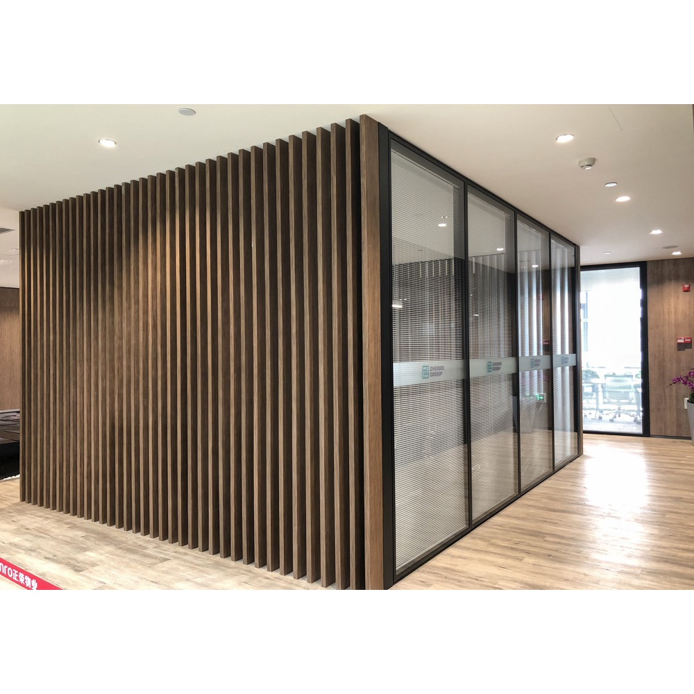 FlexSpace 2023 New Tempered Glass Office Partition clear Glass Aluminum Frame Partition Wall