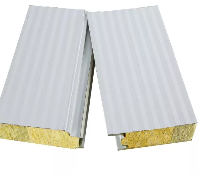 Export Modern Steel Rock Wool Sandwich Board Fire Resistant Water Resistant Eco-Friendly Features Metal Construction for