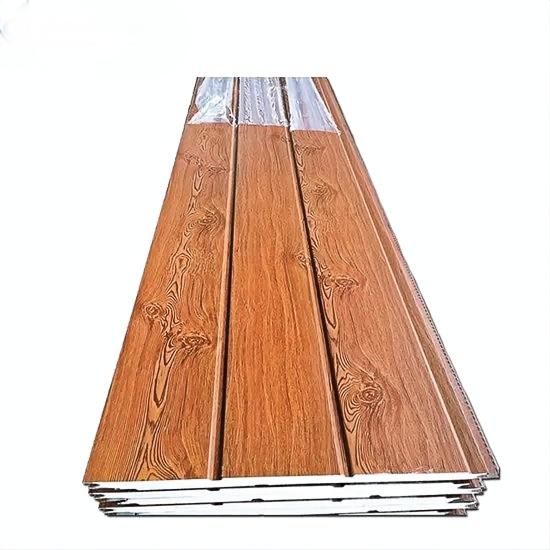 Decorative Thermal Insulation Water Resistant Embossed Steel Facade Panels Metal Wall Cladding Thermal Break Sandwich Panels PU