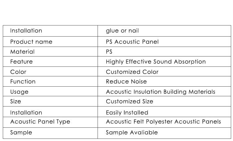 European Polyester Fiber PS Acoustic Panel Wood Wool Panels Waterproof Eco-Friendly Sound Isolation Board for Studio Office