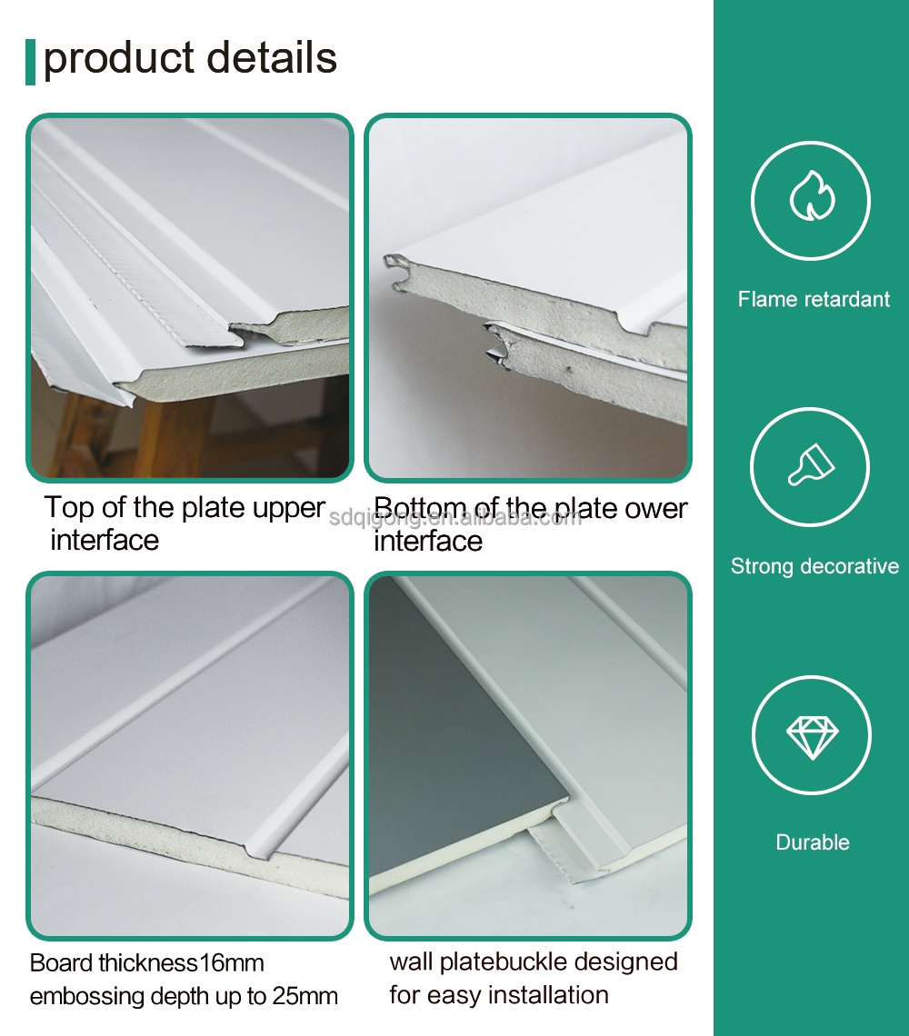Weatherproof Steel Sandwich Panel Insulation Metal Exterior Wall Panels Insulation Siding for House
