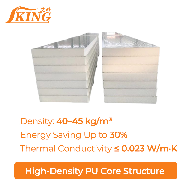 ISOKING Insulated PUF Panel PU Sandwich Panel Suitable for Cold Room Warehouse and Residential Building Roof