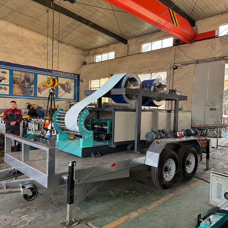 Cost-effective Mobile Portable Snap Lock Roofing Sheet Roll Forming Machine Warehouse Roof Panel Forming With Technical Support