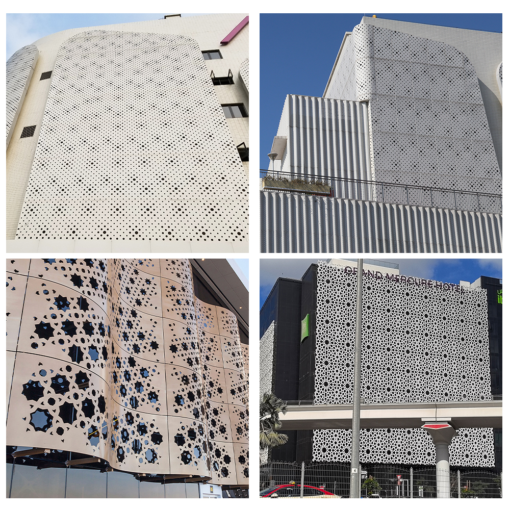 Exterior Wall Cladding Panels With Laser Cut Aluminum Designs For Commercial Buildings Contractor Project Supply
