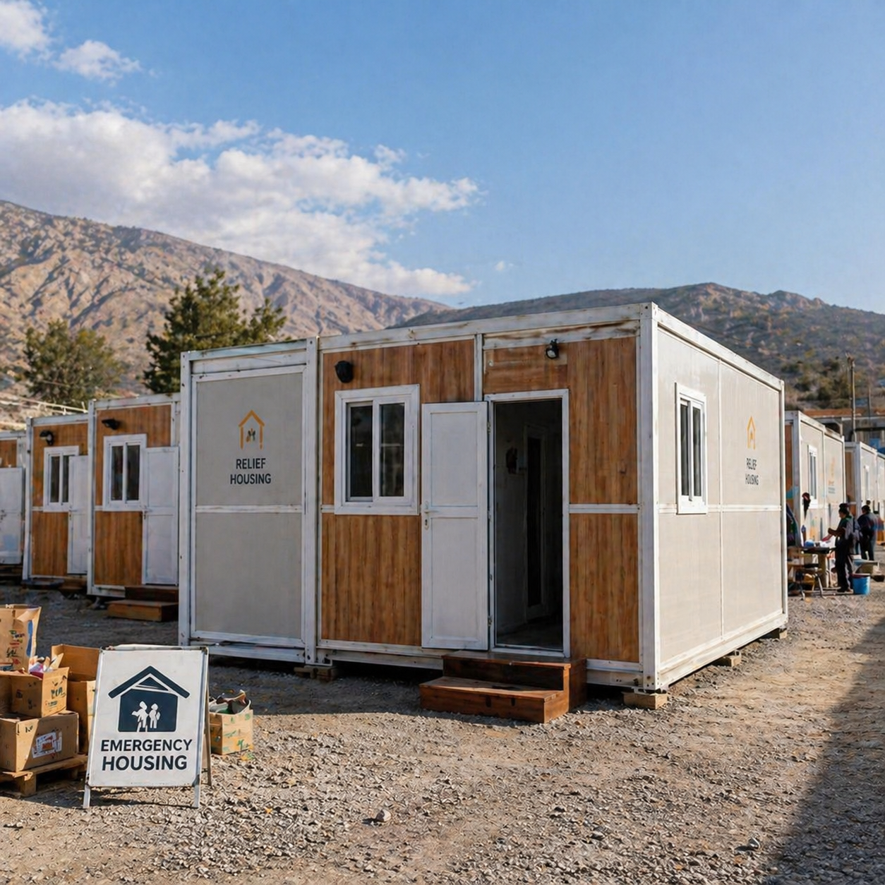 Foldable Container House Prefab House 20FT Modular Steel Frame For Worker Camp Site Office Quick Install Anti-rust