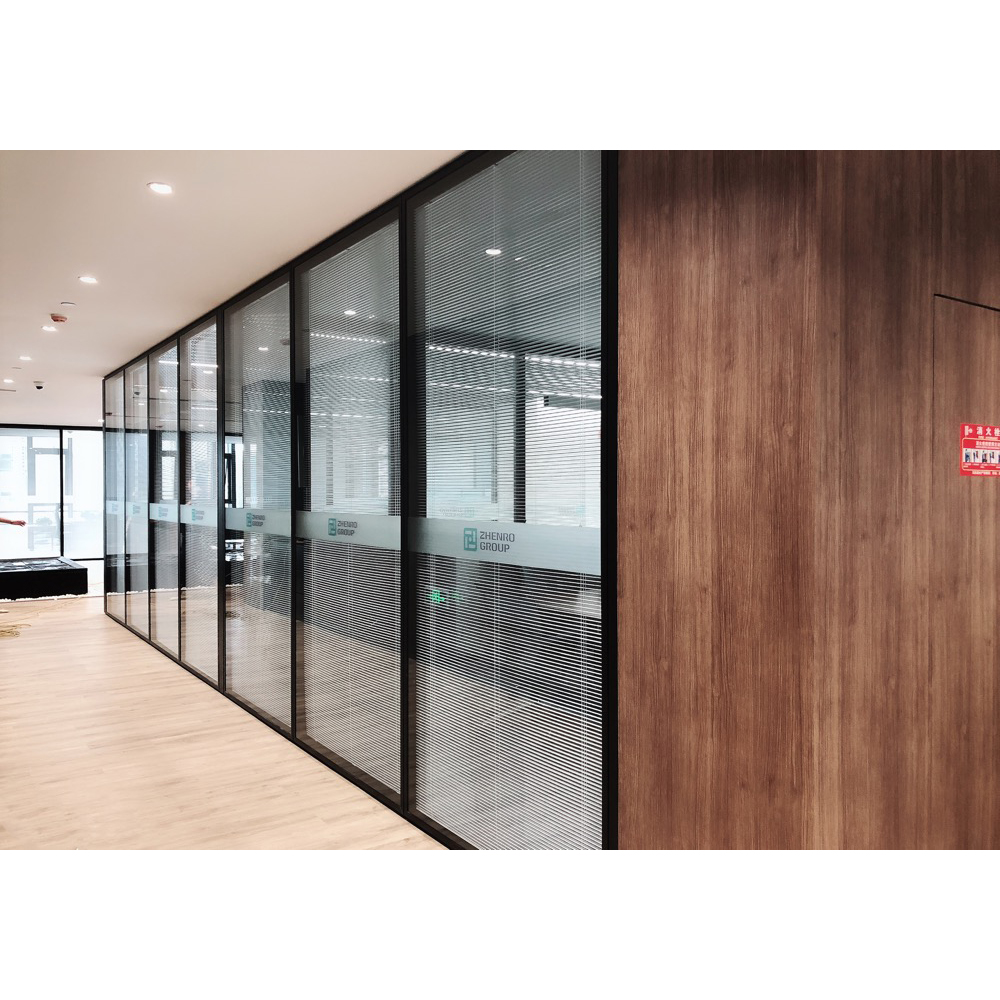 FlexSpace 2023 New Tempered Glass Office Partition clear Glass Aluminum Frame Partition Wall