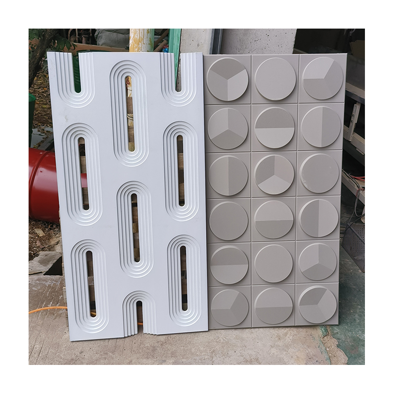 Modern White 3D Single Wall Tiles Durable PU Hollow Panel Hotel Interior Design Durable Artificial Stone Wall Partition