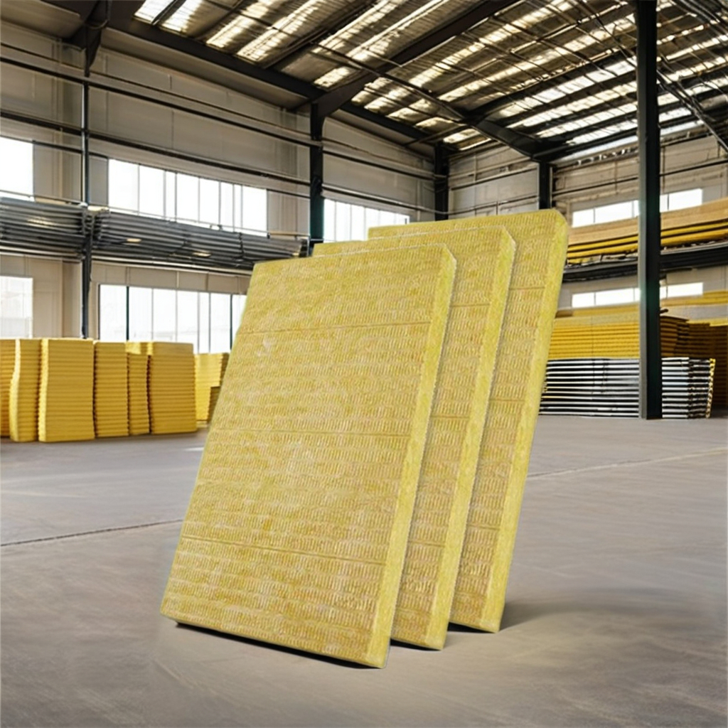 Industrial 100mm Rock Wool Thermal Insulation Panel-Eco-Friendly Fire Resistant Water Mold Resistant Soundproofing for Workshop
