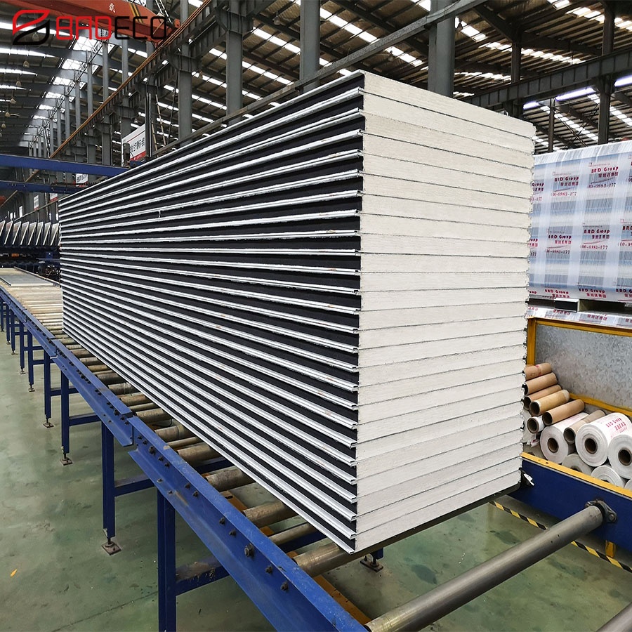 50/75/100/150/200mm Fireproof PU Sandwich Panel Exterior Outdoor Wall Sandwich Panels Price