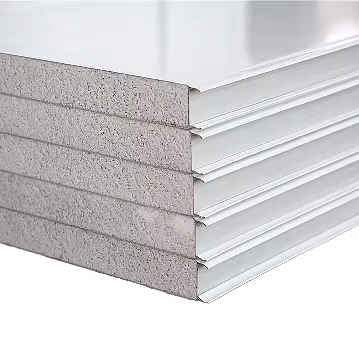 Heavy Duty Silicon Rock Sandwich Panel Fireproof Insulated Color Steel Cleanroom Partition Cold Storage Wall