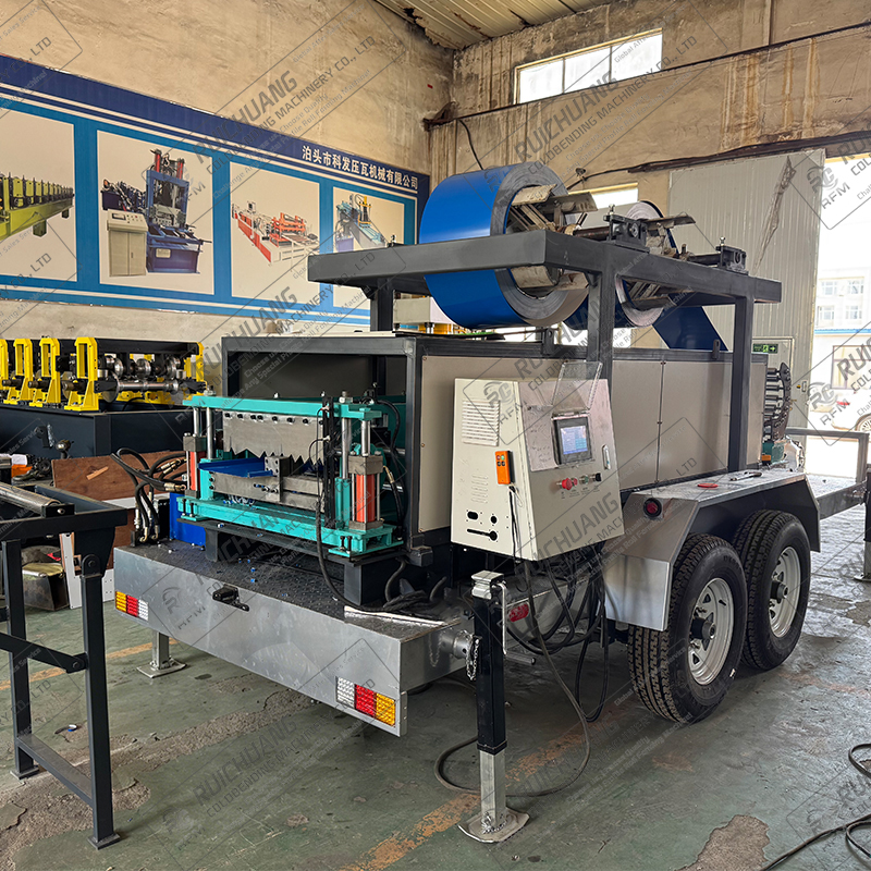 Cost-effective Mobile Portable Snap Lock Roofing Sheet Roll Forming Machine Warehouse Roof Panel Forming With Technical Support