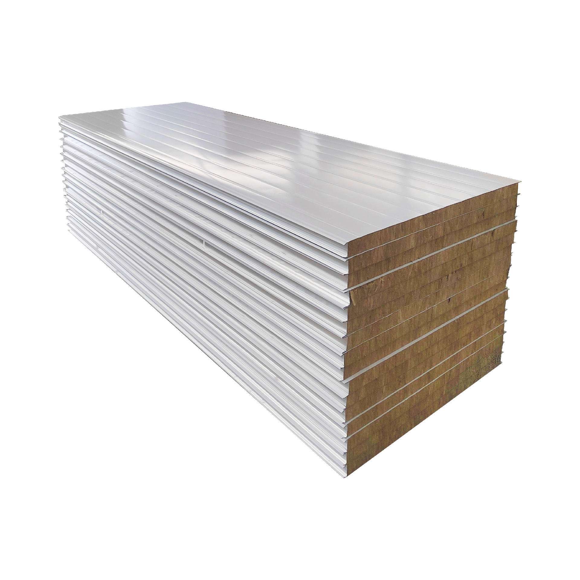 Factory Price 50mm Rock Wool Sandwich Panel With Fireproof PU Rock Wool Core Sandwich Panel Wall Panel for Building
