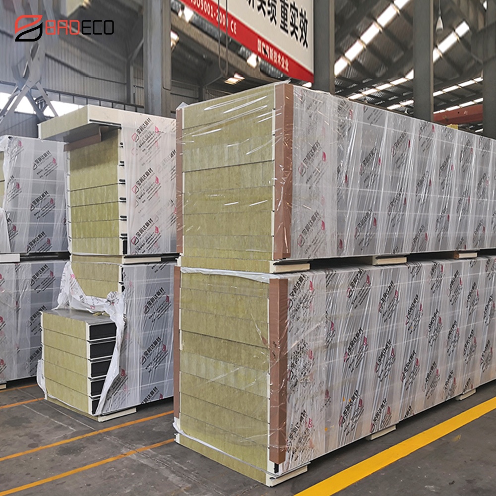 2025 Rockwool Insulation Board Sandwich Panel With A1 Fire Resistance Sound Insulation Thermal Insulation Panels