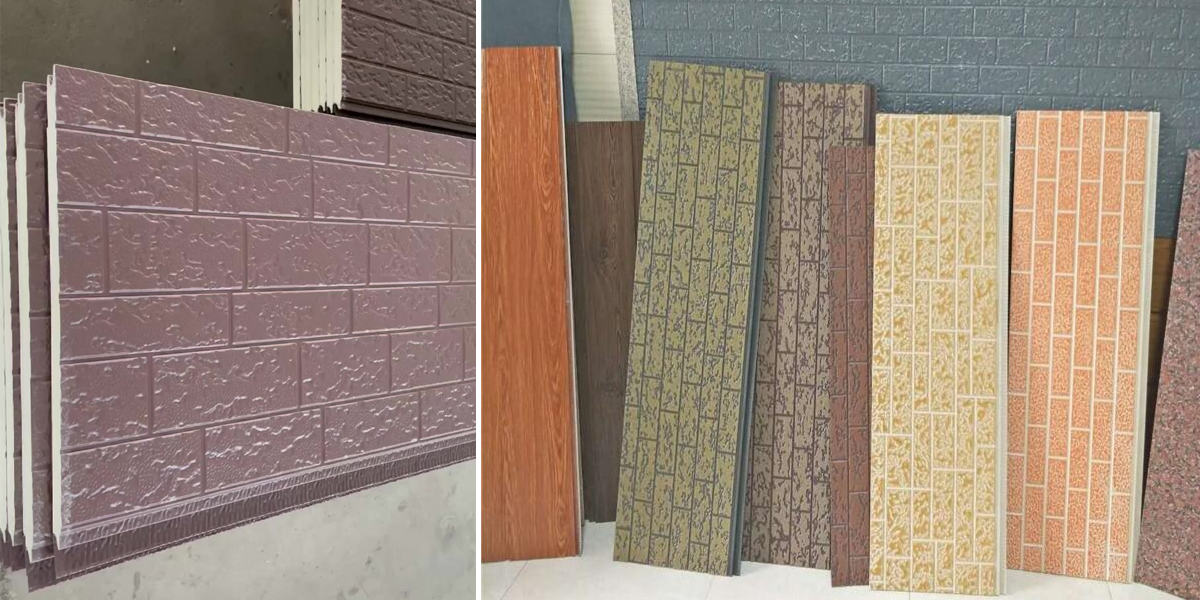 Convenient Construction 16mm Metal PU Sandwich Panels Carving Board Sound-Insulated Noise-Reducing Exterior Wall Panel for Villa