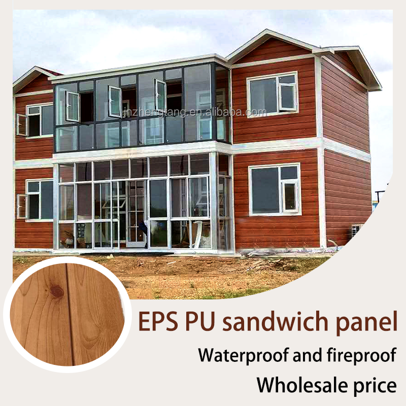 Decorative Fireproof PU Polyurethane Exterior Wall Sandwich Panel Thermal Insulation Board Color Steel Carved Metal Siding Panel