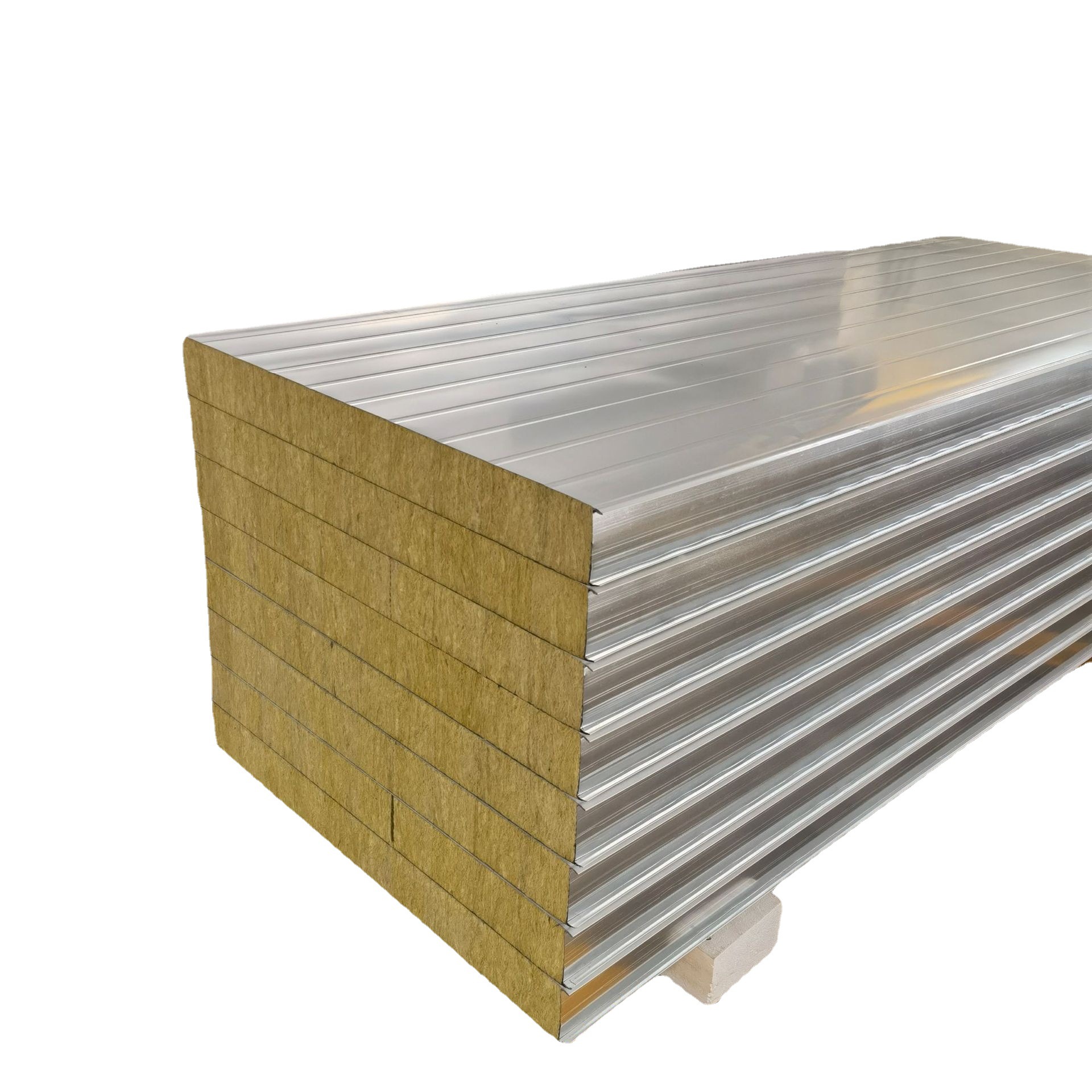 Factory Price 50mm Rock Wool Sandwich Panel With Fireproof PU Rock Wool Core Sandwich Panel Wall Panel for Building