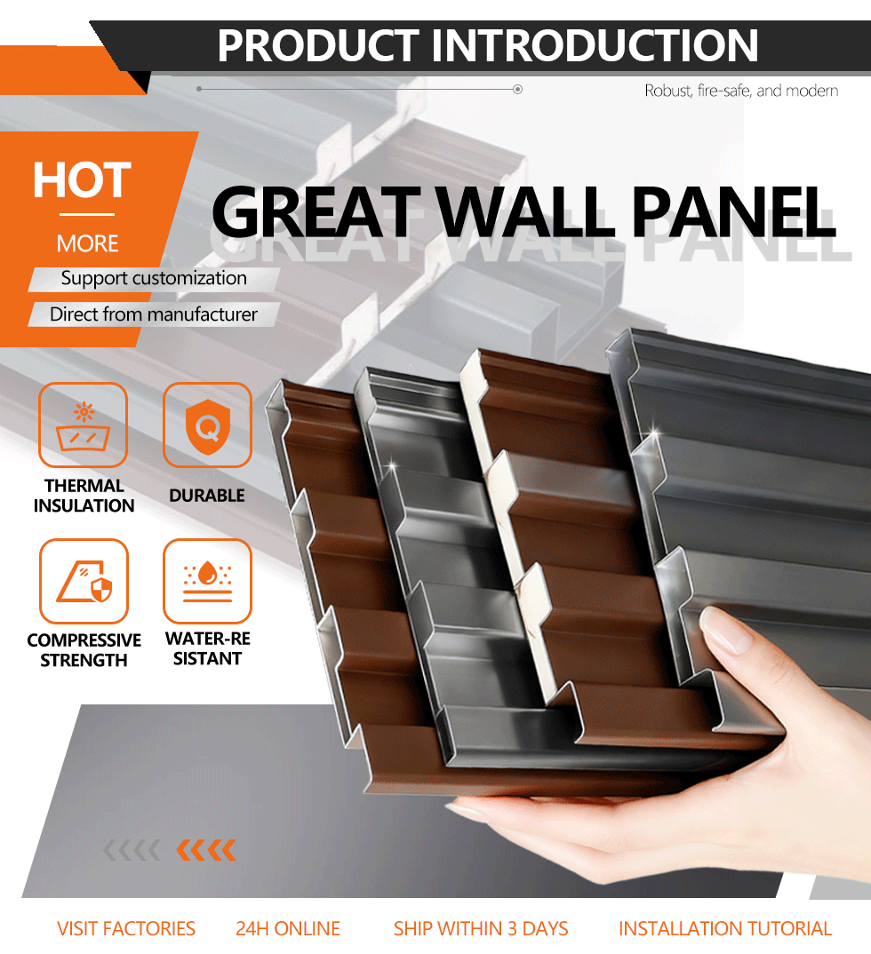 Sound - Proof Innovative Modern Roofing Panels Interior Partition Panels for Home Office Warehouse Insulated Roof Panels